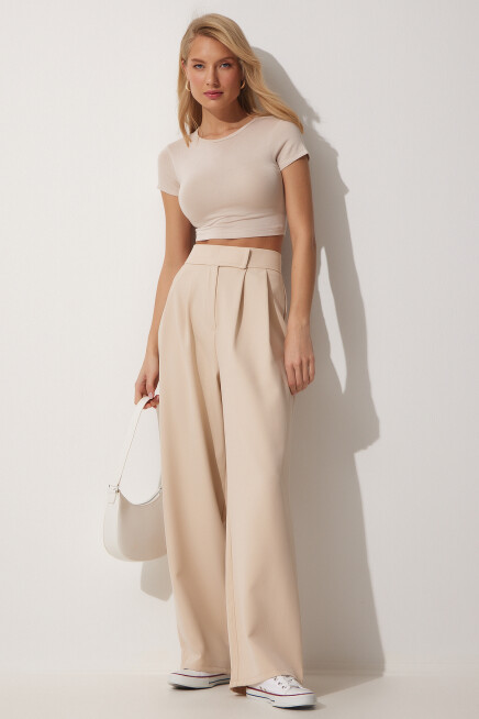 BELİ CIRT CIRT KAPAMALI BOL PANTOLON