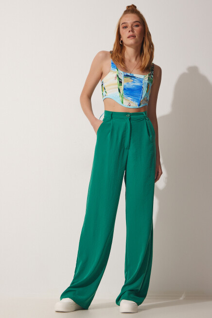 DÖKÜMLÜ AYROBİN PALAZZO PANTOLON