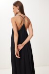 Halter Yaka Yazlık Uzun Viskon Elbise SİYAH HFG0003