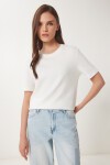 2li Paket Pamuklu Basic Örme T-shirt SİYAH BEYAZ LAG0002