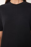 2li Paket Pamuklu Basic Örme T-shirt SİYAH FÜME LAG0002