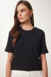 2li Paket Pamuklu Basic Örme T-shirt SİYAH GRİ MELANJ LAG0002
