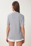 2li Paket Pamuklu Basic Örme T-shirt SİYAH GRİ MELANJ LAG0002