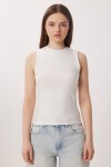 Açık Omuzlu Atletli Örme Bluz GRİ MELANJ LAX0009