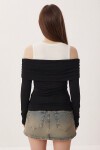 Açık Omuzlu Atletli Örme Bluz SİYAH LAX0009