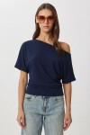 Açık Omuzlu Modal Bluz LACİVERT LBY0048