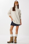 Balıkçı Yaka Oversize Triko Kazak BEJ LBV0011