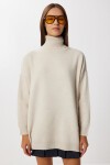 Balıkçı Yaka Oversize Triko Kazak BEJ LBV0011