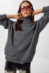 Balıkçı Yaka Oversize Triko Kazak GRİ LBV0011