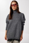 Balıkçı Yaka Oversize Triko Kazak GRİ LBV0011