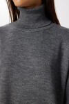 Balıkçı Yaka Oversize Triko Kazak GRİ LBV0011