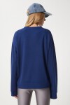Basic Mevsimlik Modal Örme Sweatshirt LACİVERT LAN0012