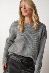 Bisiklet Yaka Triko Kazak GRİ LBV0027