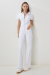 Cepli Esnek Denim Tulum BEYAZ LAC0006