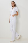 Cepli Esnek Denim Tulum BEYAZ LAC0006