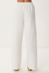 Cepli Geniş Paça Keten Pantolon EKRU LBV0062