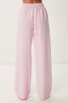 Cepli Geniş Paça Keten Pantolon PEMBE LBV0062