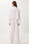 Çizgili Dokuma Gömlek Pantolon Takım PEMBE KEMİK HFN0005