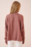 Cut Out Detaylı Oversize Triko Kazak GÜL KURUSU LAS0003
