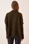 Cut Out Detaylı Oversize Triko Kazak HAKİ LAS0003
