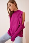 Cut Out Detaylı Oversize Triko Kazak MÜRDÜM LAS0003