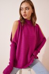 Cut Out Detaylı Oversize Triko Kazak MÜRDÜM LAS0009