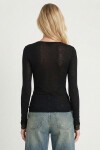 Dantelli Transparan Örme Bluz SİYAH LBY0049