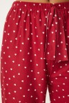Desenli Yumuşak Dokulu Örme Pijama Altı BORDO LCE0002