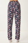 Desenli Yumuşak Dokulu Örme Pijama Altı LACİVERT KEMİK LCE0002