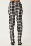 Desenli Yumuşak Dokulu Örme Pijama Altı SİYAH BEYAZ LCE0002