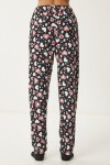 Desenli Yumuşak Dokulu Örme Pijama Altı SİYAH KREM LCE0002