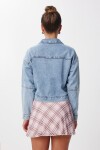 Fermuarlı Denim Ceket AÇIK MAVİ LAN0056