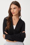 Fermuarlı Kapüşonlu Yumuşak Modal Sweatshirt SİYAH LAN0059