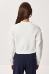 Fermuarlı Şardonlu Örme Sweatshirt EKRU LAN0085