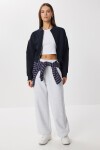 Fermuarlı Şardonlu Örme Sweatshirt LACİVERT LAN0085