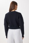 Fermuarlı Şardonlu Örme Sweatshirt LACİVERT LAN0085