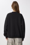 Fermuarlı Şardonlu Örme Sweatshirt SİYAH LAN0066