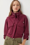 Kapaklı Cepli Gabardin Ceket - 1770 BORDO LAN0063