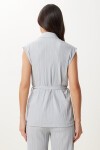 Kemerli Yelek Palazzo Örme Takım GRİ LBY0002