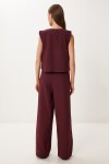 Keten Bluz Pantolon Takım BORDO HRV0001