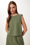 Keten Bluz Pantolon Takım HAKİ HRV0001