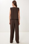 Keten Bluz Pantolon Takım KAHVERENGİ HRV0001