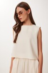 Keten Bluz Pantolon Takım KREM HRV0001