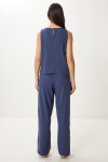 Keten Bluz Pantolon Takım LACİVERT HMC0001