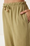 Keten Bluz Pantolon Takım ZEYTİN YEŞİLİ HMC0001