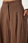 Keten Yelek Pantolon Takım KAHVERENGİ HNO0005