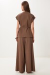 Keten Yelek Pantolon Takım KAHVERENGİ HNO0005