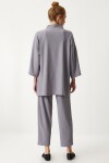 Örme Kimono Pantolon Takımı TAŞ GRİSİ LBY0001