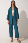 Örme Kimono Pantolon Takımı ZÜMRÜT YEŞİLİ LBY0001