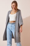Oversize Uzun Cepli Triko Hırka GRİ LAS0007